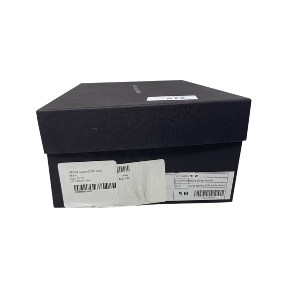 Freda Salvador Sandals Women's Size 5 M Black Cross Strap Dew - Picture 11 of 11